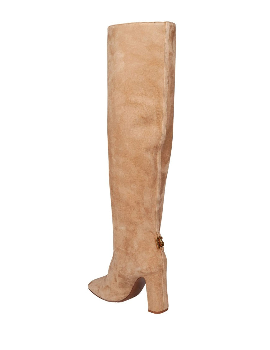 Dolce & Gabbana Suede Boots In Dove Grey