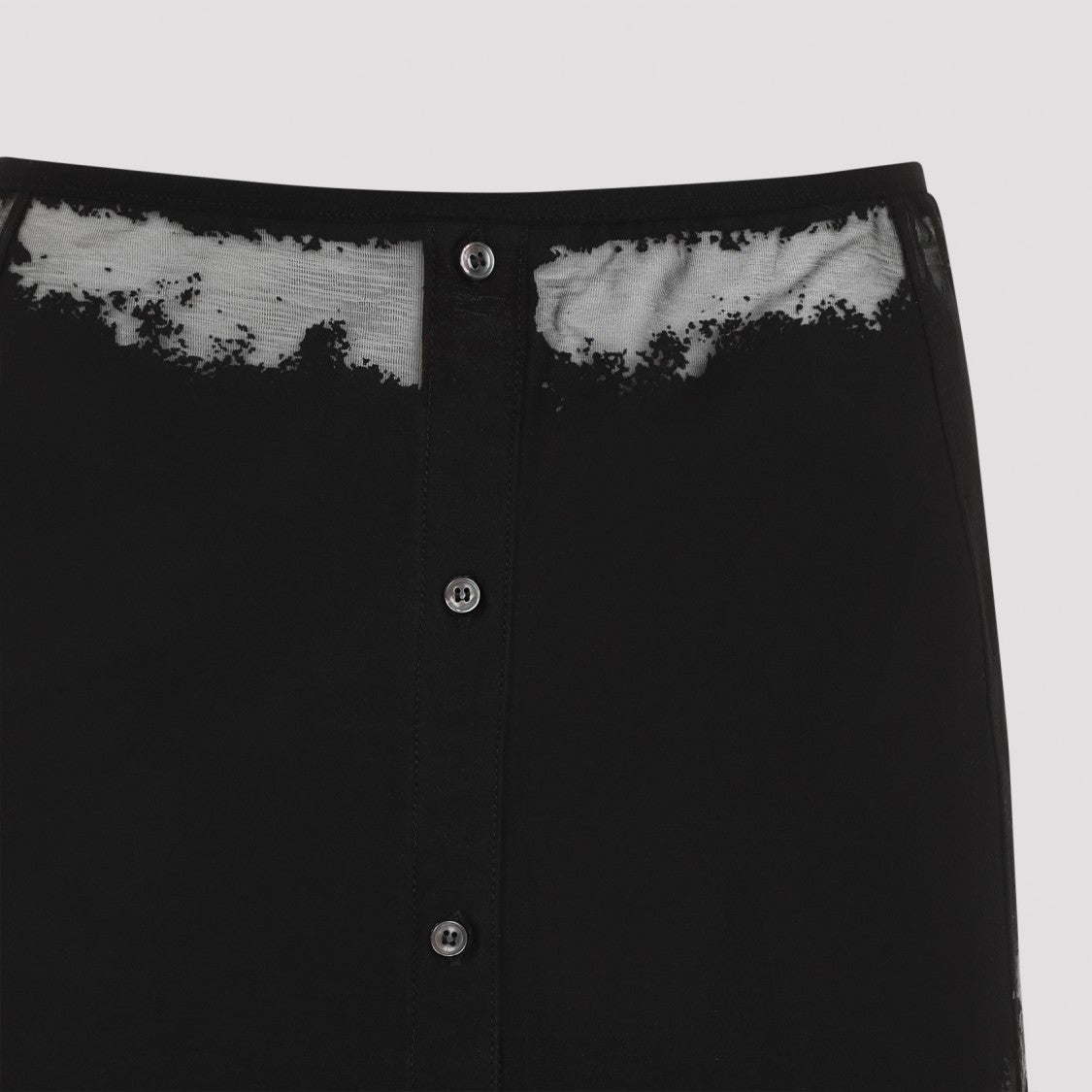Diesel Button-Up Mini Skirt With Cotton Blend And Artistic Detailing