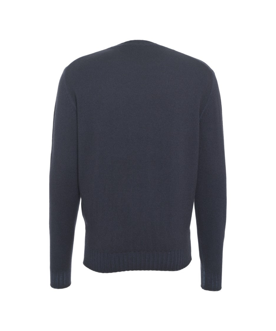 Gender Classic Round Neck Knit Sweater With Ribbed Details