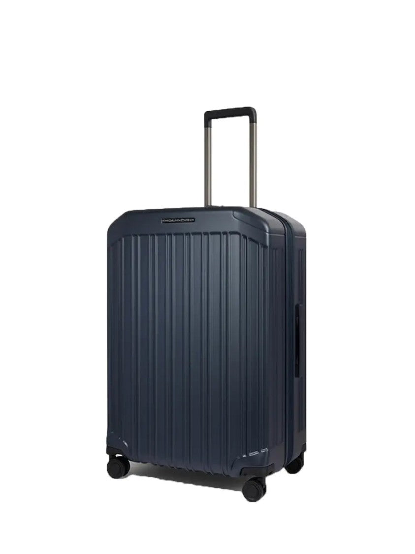 Piquadro Expandable Hard-Shell Trolley With Ribbed Design