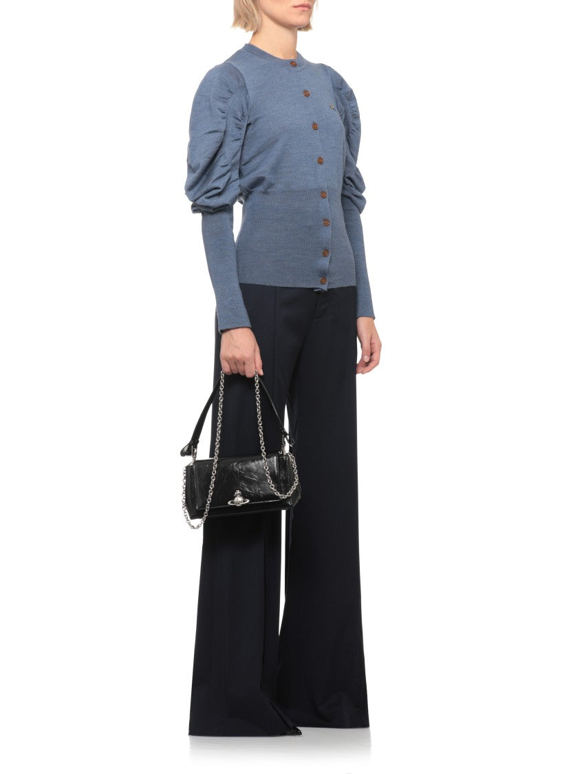 Vivienne Westwood Eli Cardigan With Dramatic Sleeves And Embroidered Logo