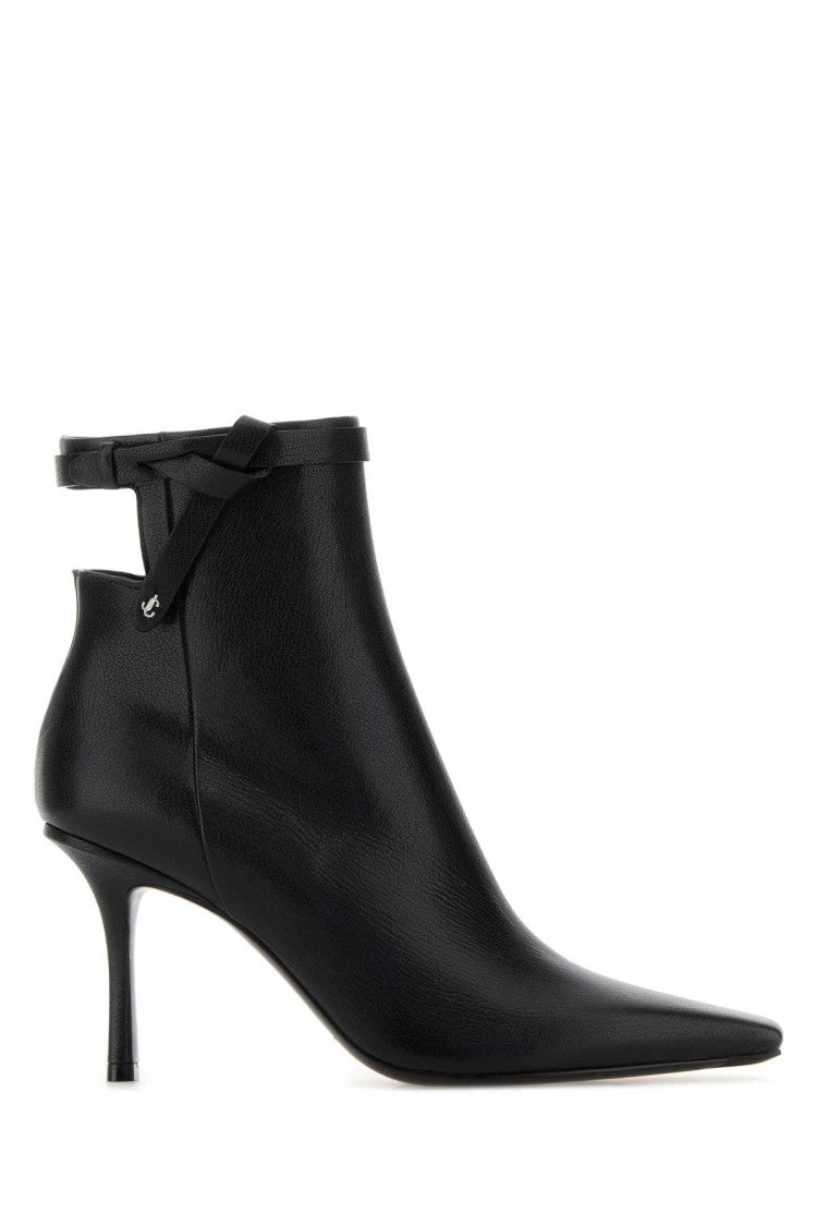 Jimmy Choo Black Leather Camie 85 Ankle Boots