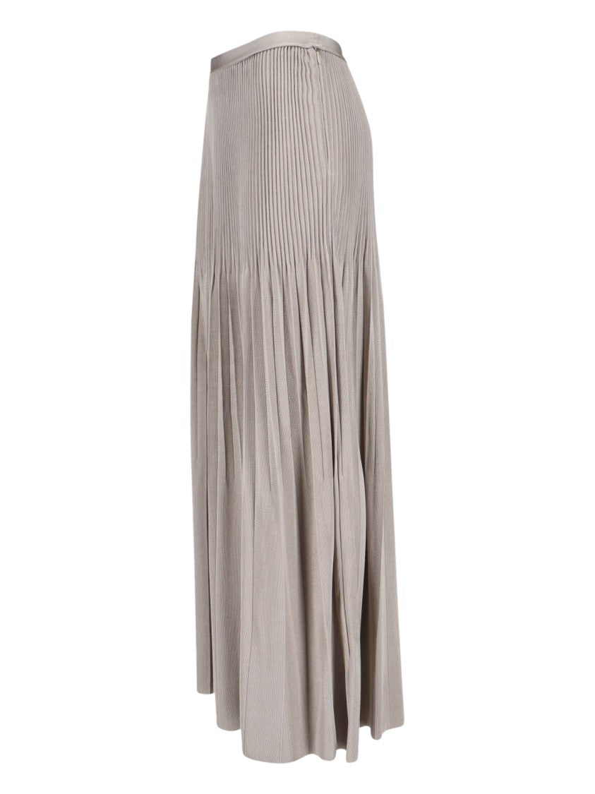 Giorgio Armani Pleated Maxi Skirt Grey
