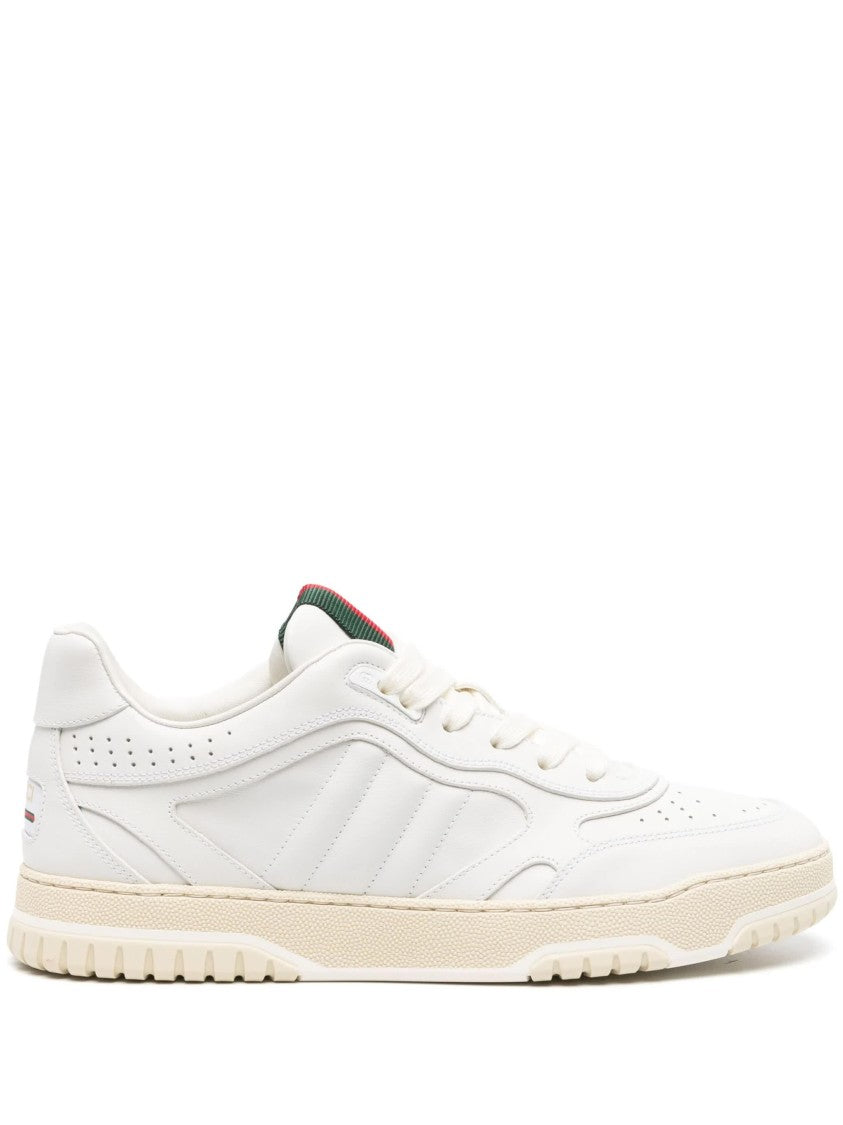 Gucci White Re-Web Iconic Web Leather Sneakers