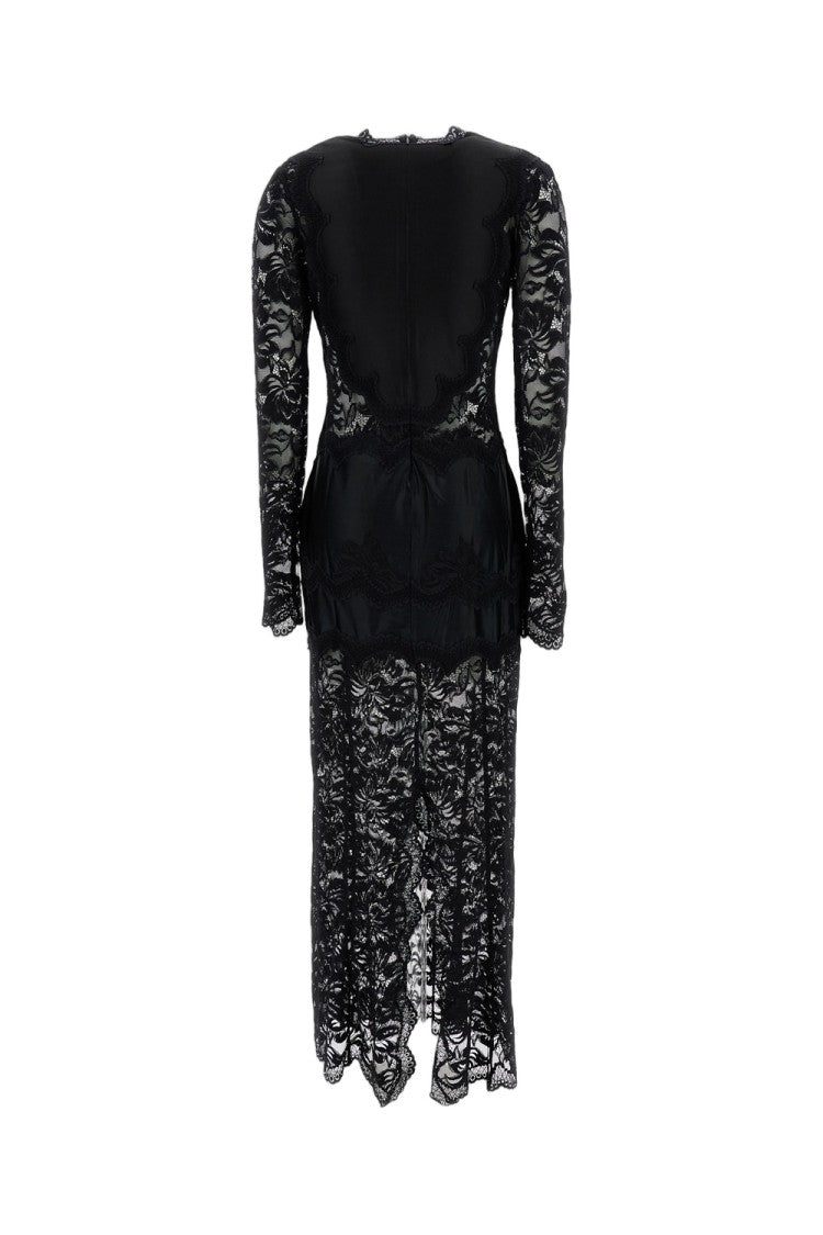 Rabanne Lace Maxi Dress With Semi-Sheer Finish