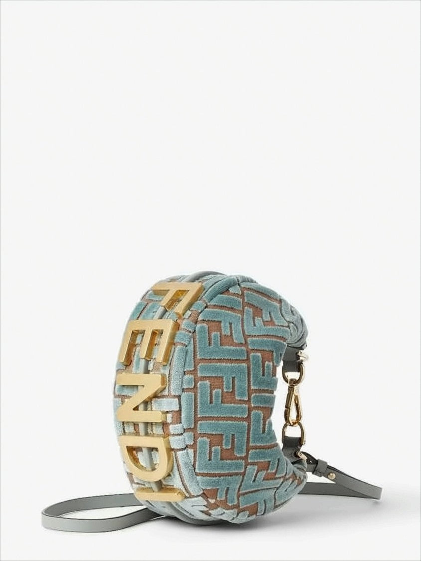 Fendi Crescent-Shaped Shoulder Bag In Plush Velvet