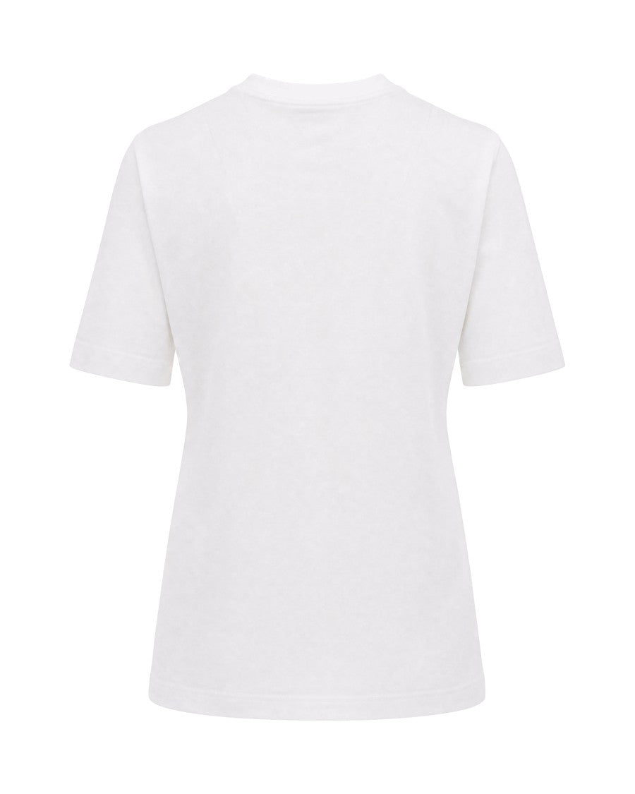 Missoni Ribbed Crew Neck Colorful Illustrated Print Cotton T-Shirt