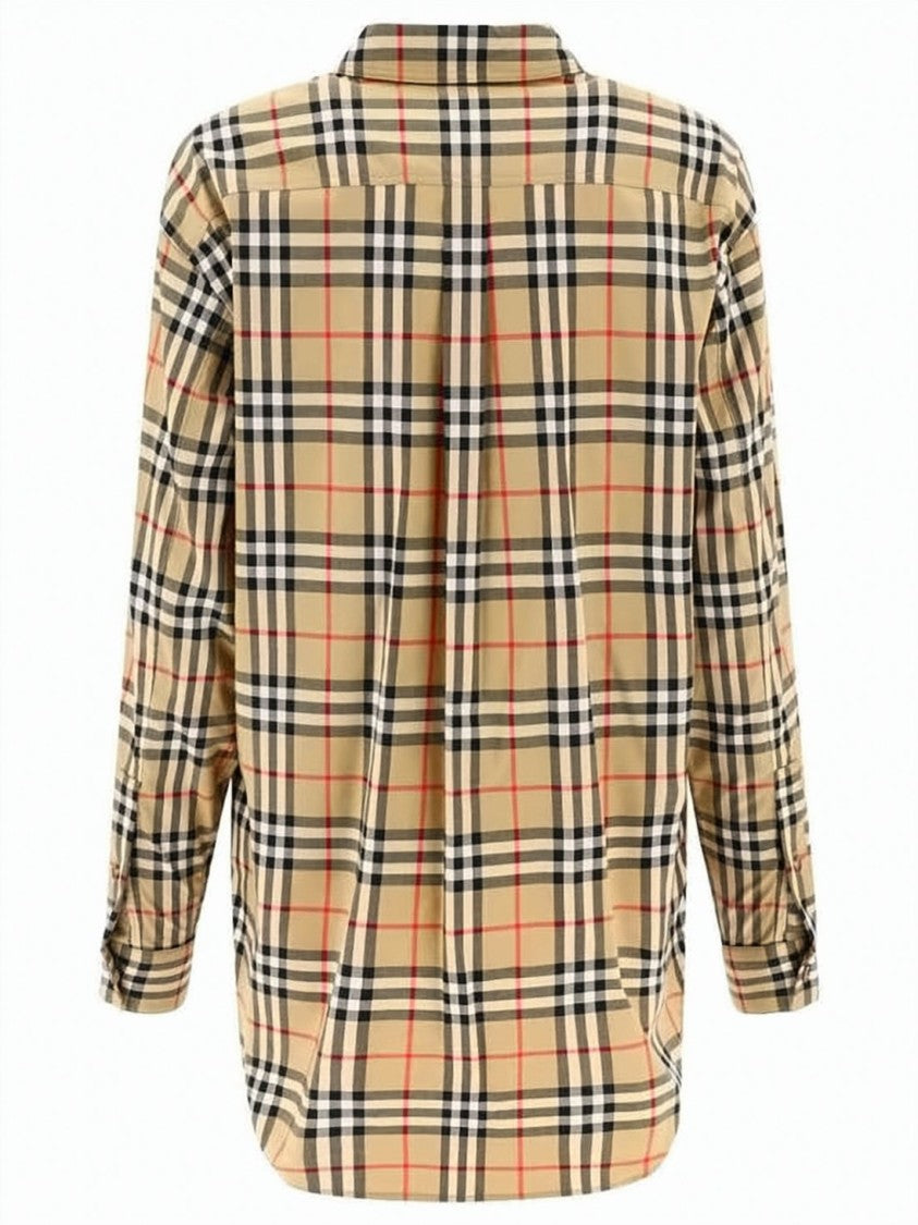 Burberry Checkered Cotton Shirt With Button-Down Front
