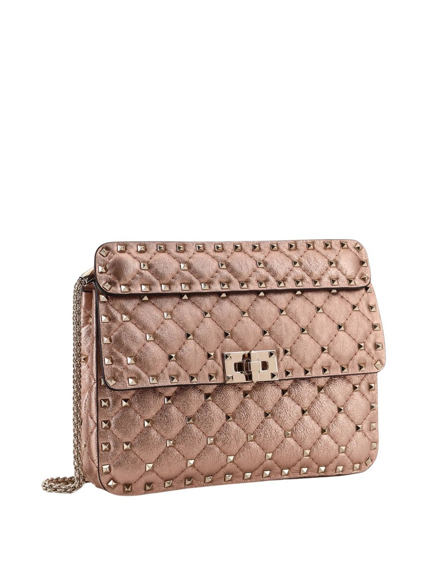 Valentino Quilted Turn-Lock Leather Shoulder Bag