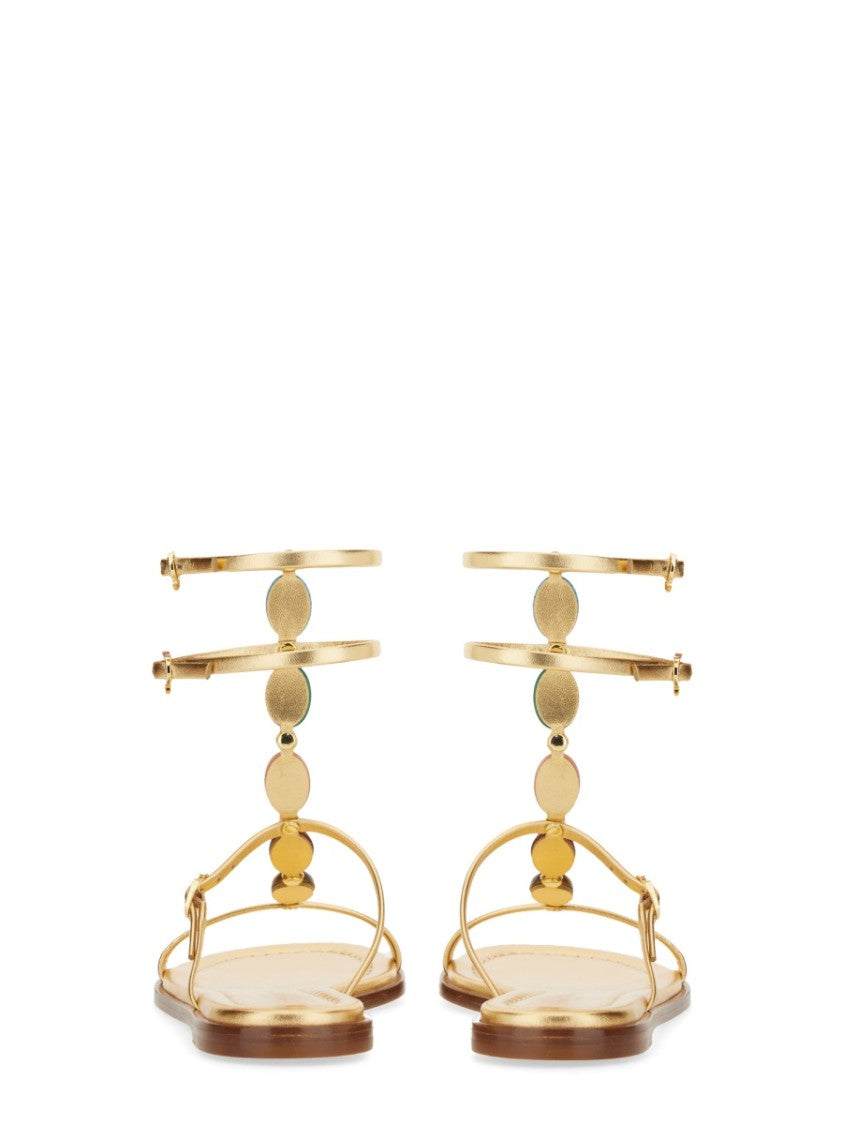 Gianvito Rossi Shanti 05 Flat Stone Sandals