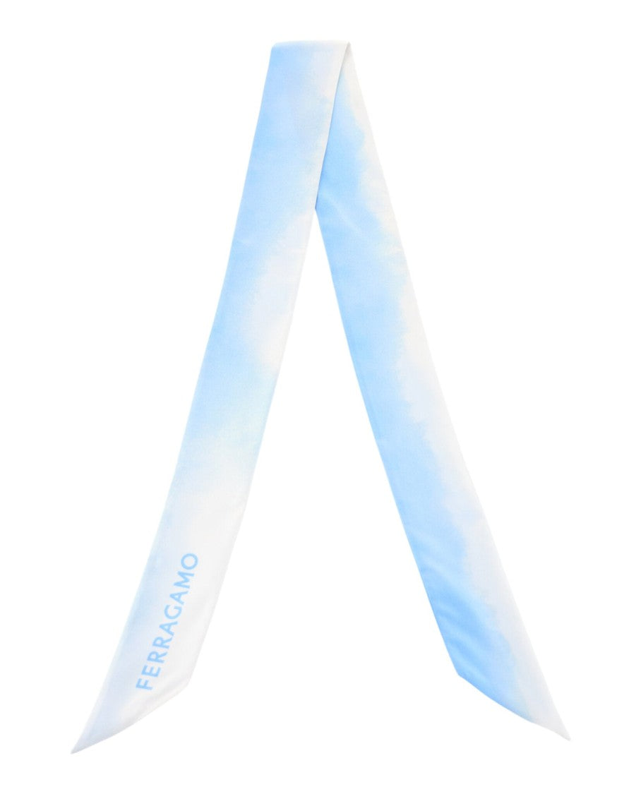 Ferragamo Tie-Dye Silk Bandeau With Asymmetrical Cut Ends