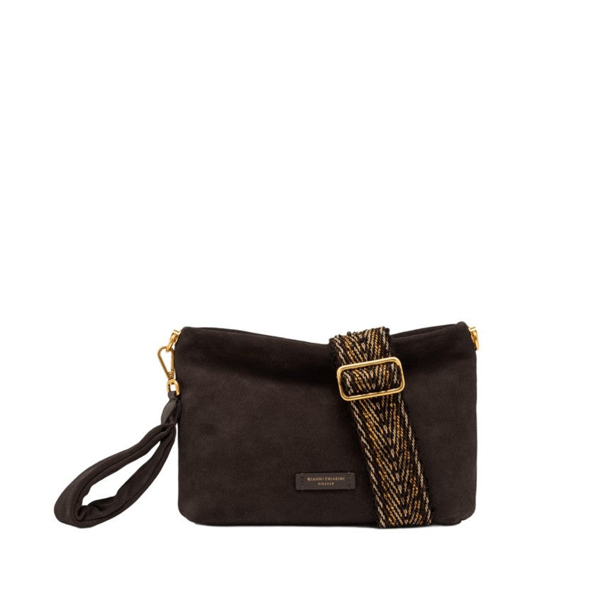 Gianni Chiarini Suede Clutch With Carrying Options