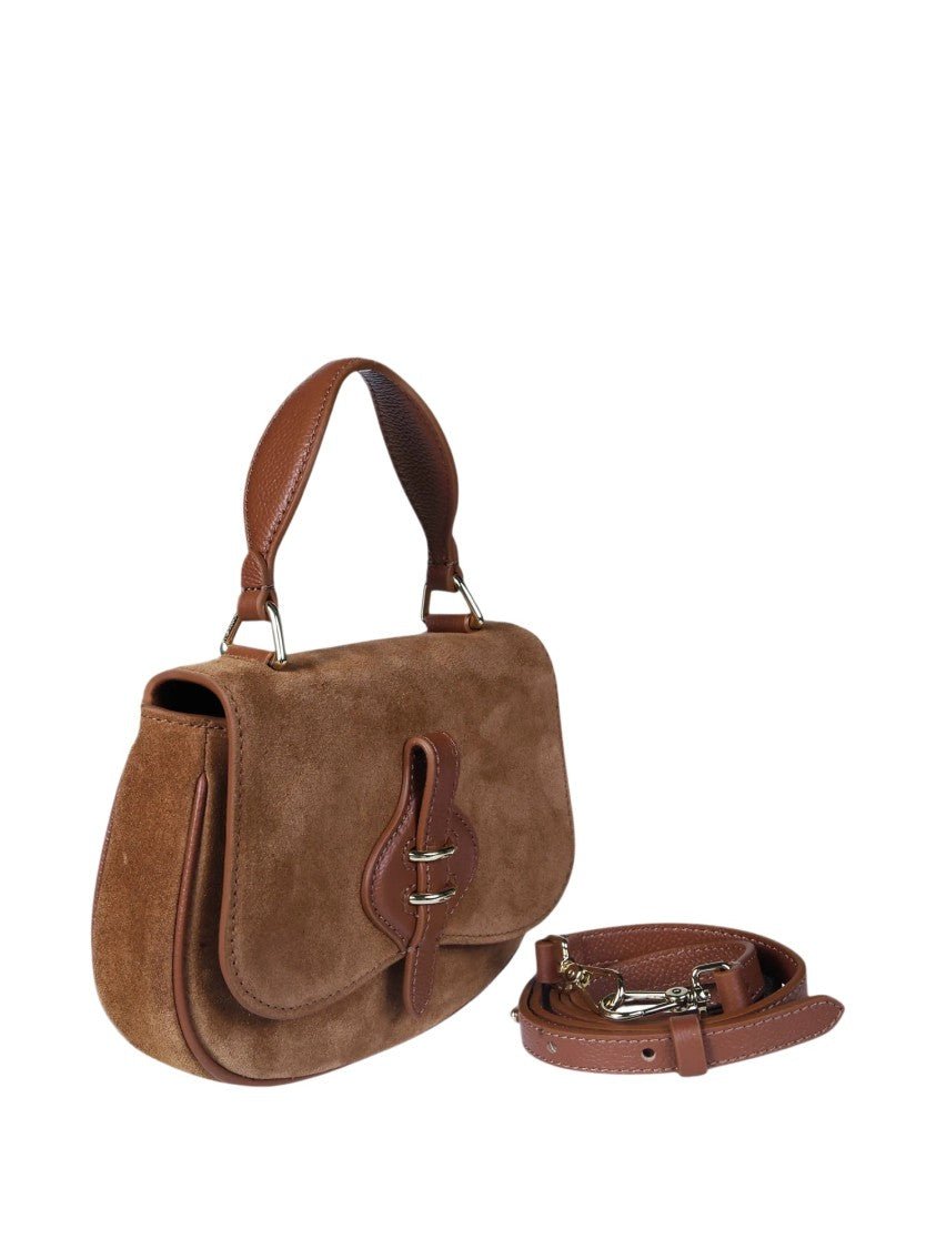 Coccinelle Medium Calf Suede Tote Bag With Leather Trim
