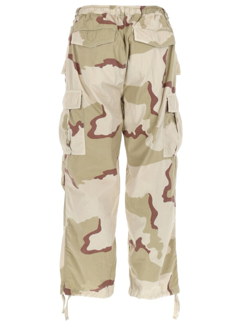 Amish Beige Camouflage Oversized Pockets Cargo Pants