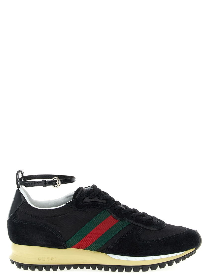Gucci Re-Motion Suede Sneakers With Gg Nylon Inserts
