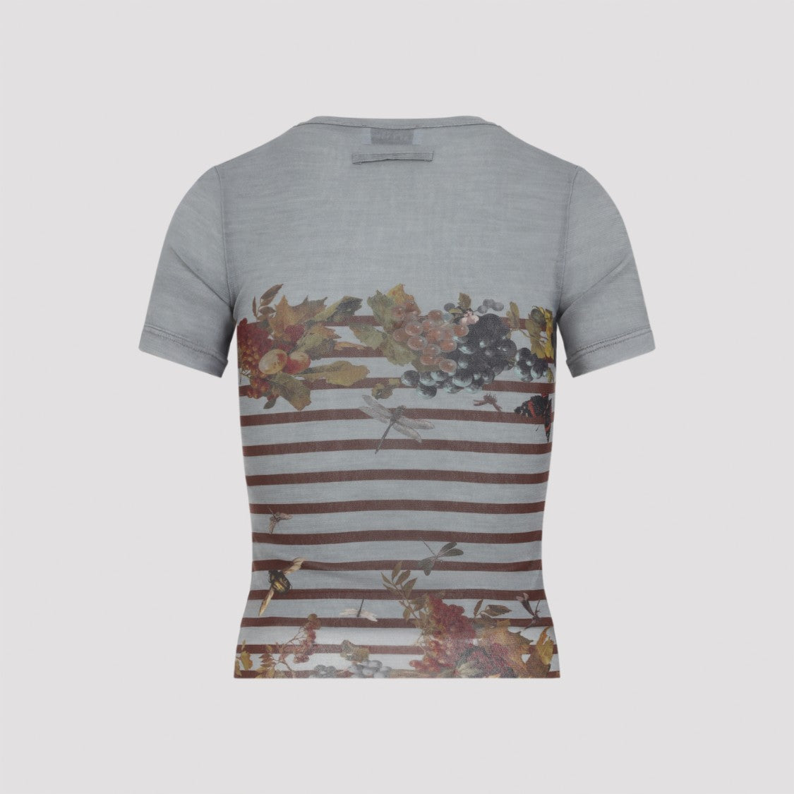 Jean Paul Gaultier Graphic Light Blue Cotton Mesh T-Shirt
