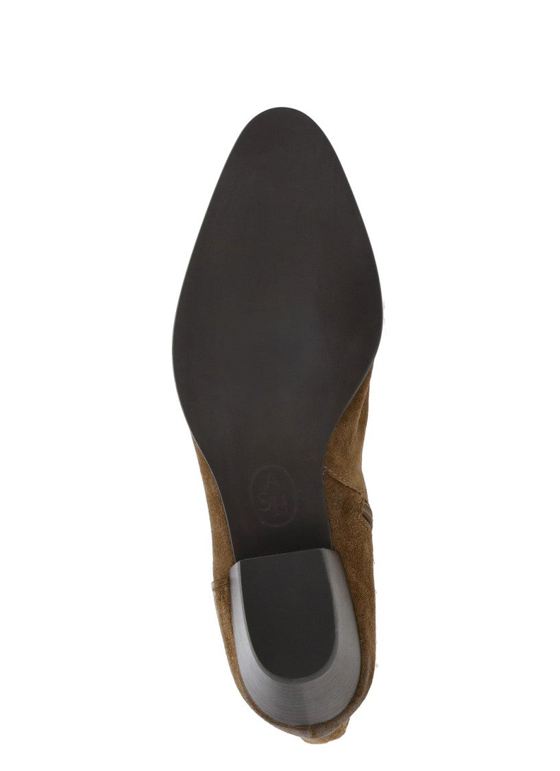 Ash Brown Fame Arrow-Toe Suede Boots
