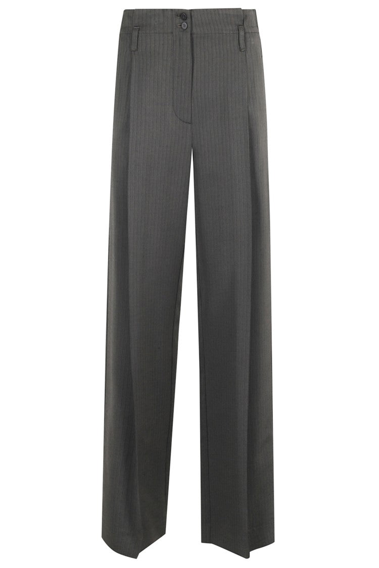 Tela Straight-Leg Loretta Pants With Subtle Pinstripe