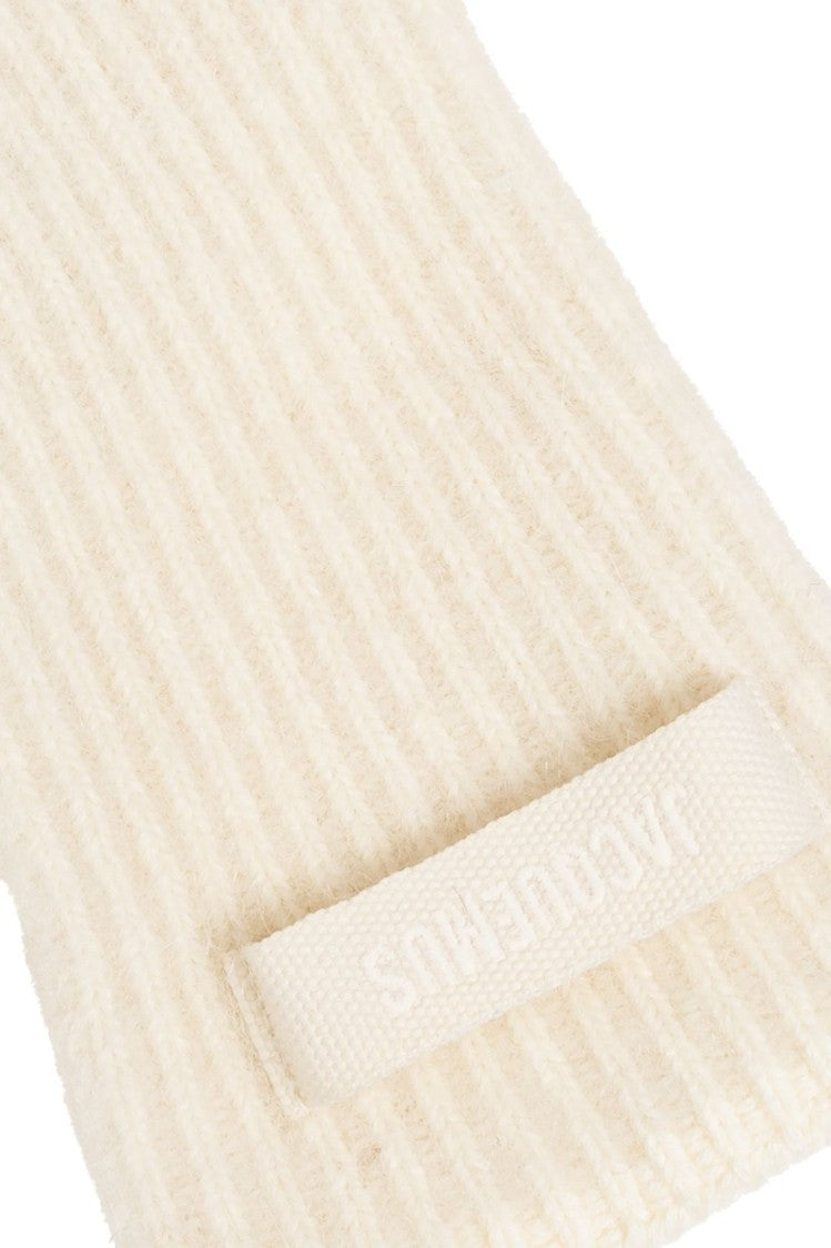 Jacquemus Ribbed Knit Gloves With Extended Cuff Detail