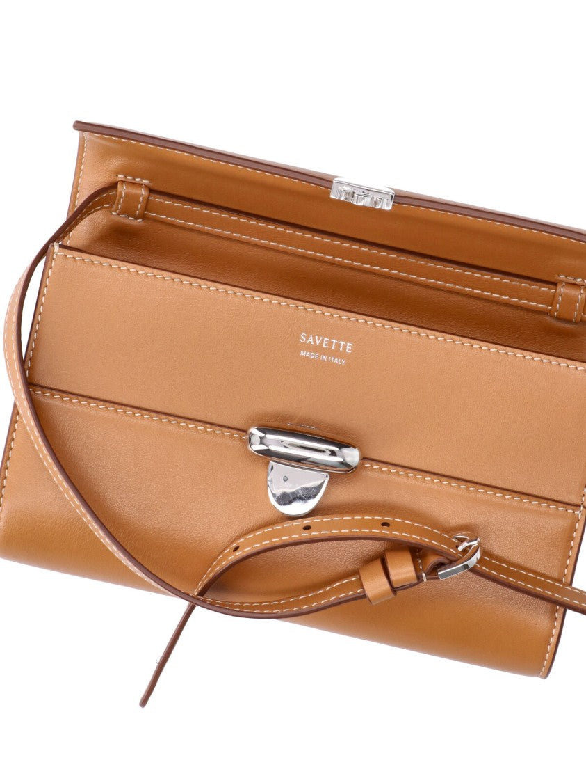 Savette Mini Rectangular Shoulder Bag In Smooth Calf Leather