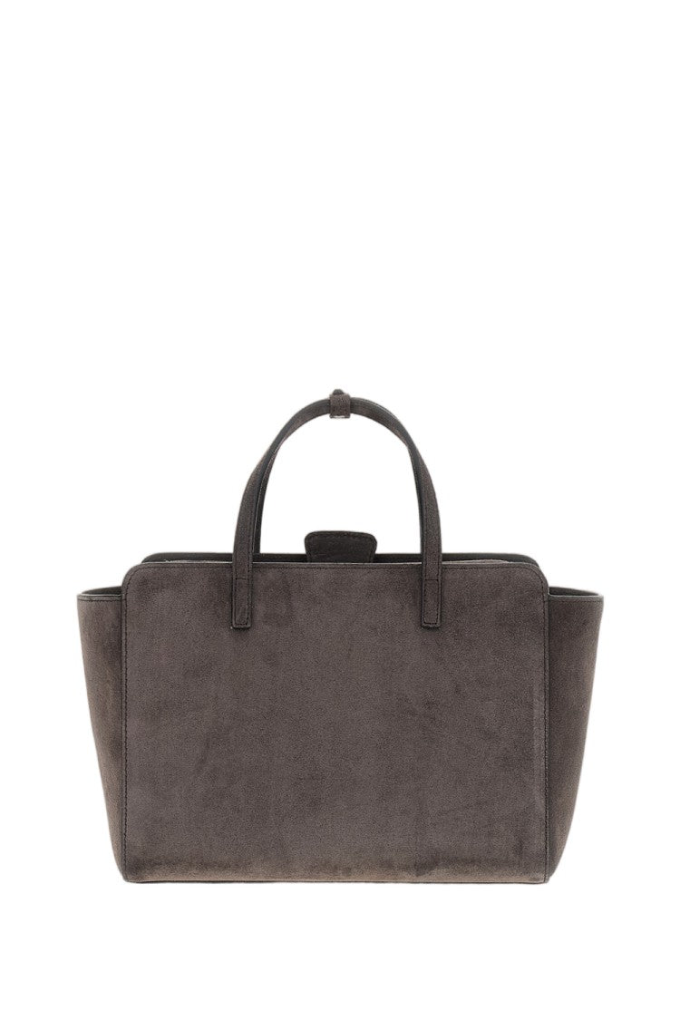 Hidesins Grey Flap M Suede Shoulder Bag