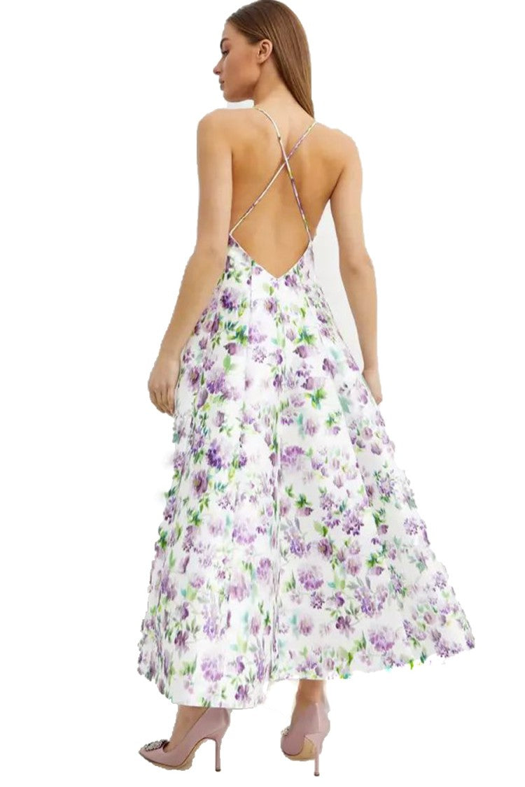 Philosophy Di Lorenzo Serafini Multicolor Polyester Floral-Print Maxi Dress