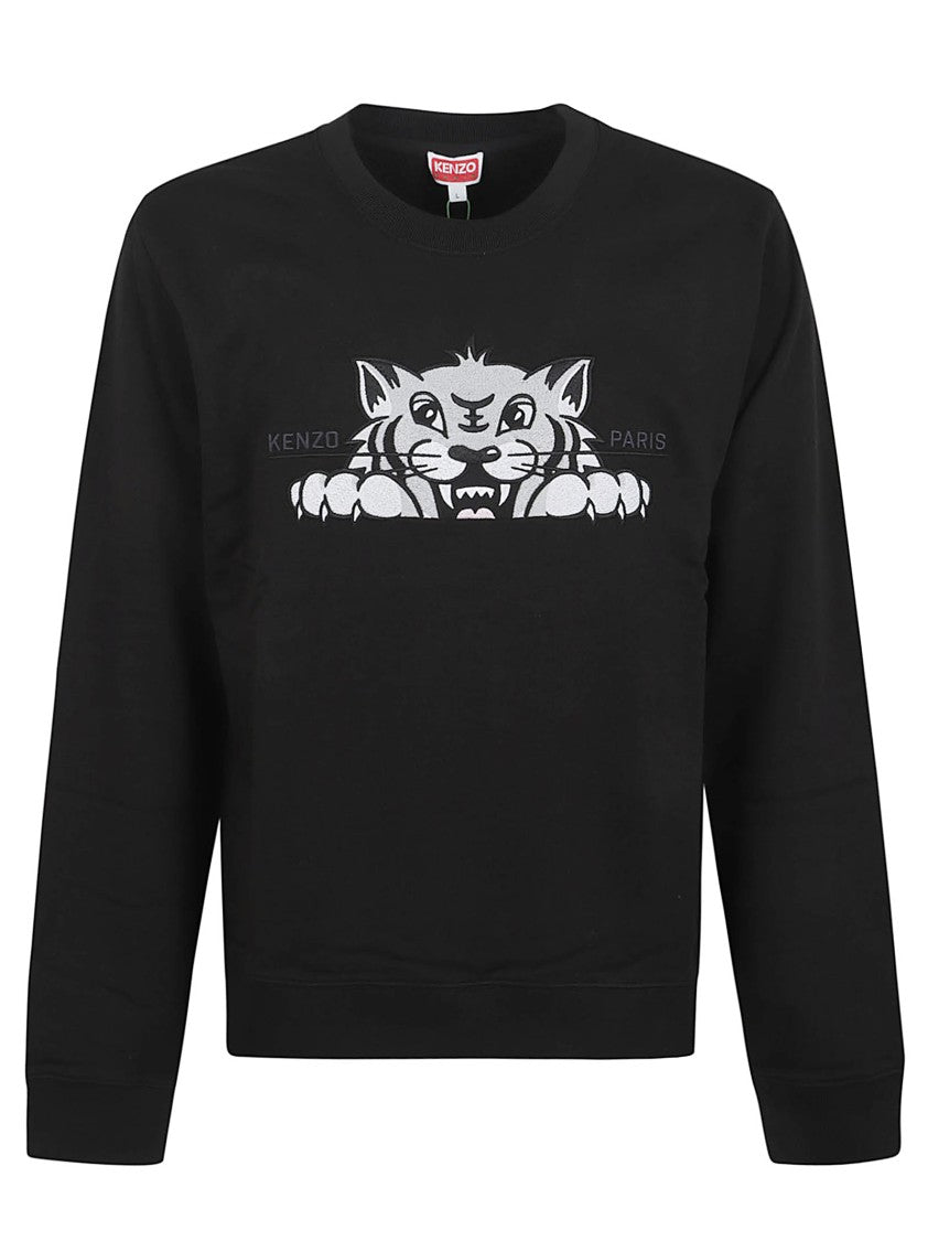 Kenzo Cotton Sweatshirt With Happy Tiger Print