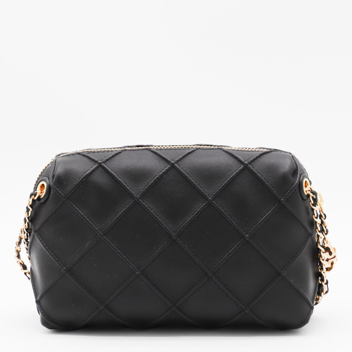 Tory Burch Black Leather Fleming Crossbody Bag