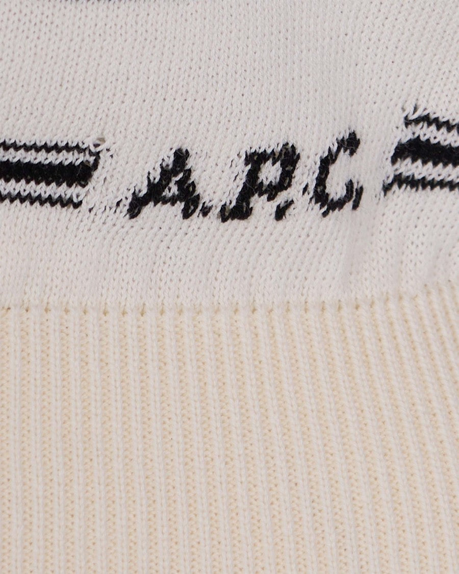 A.P.C. A Righe Ecru/Black Cardigan