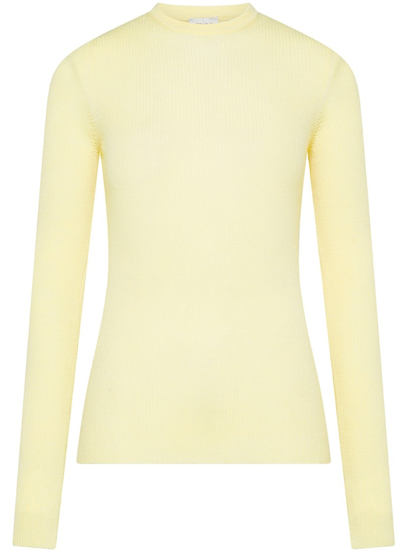 Cruna Ribbed Knit Top With Round Neckline And Fitted Silhouette
