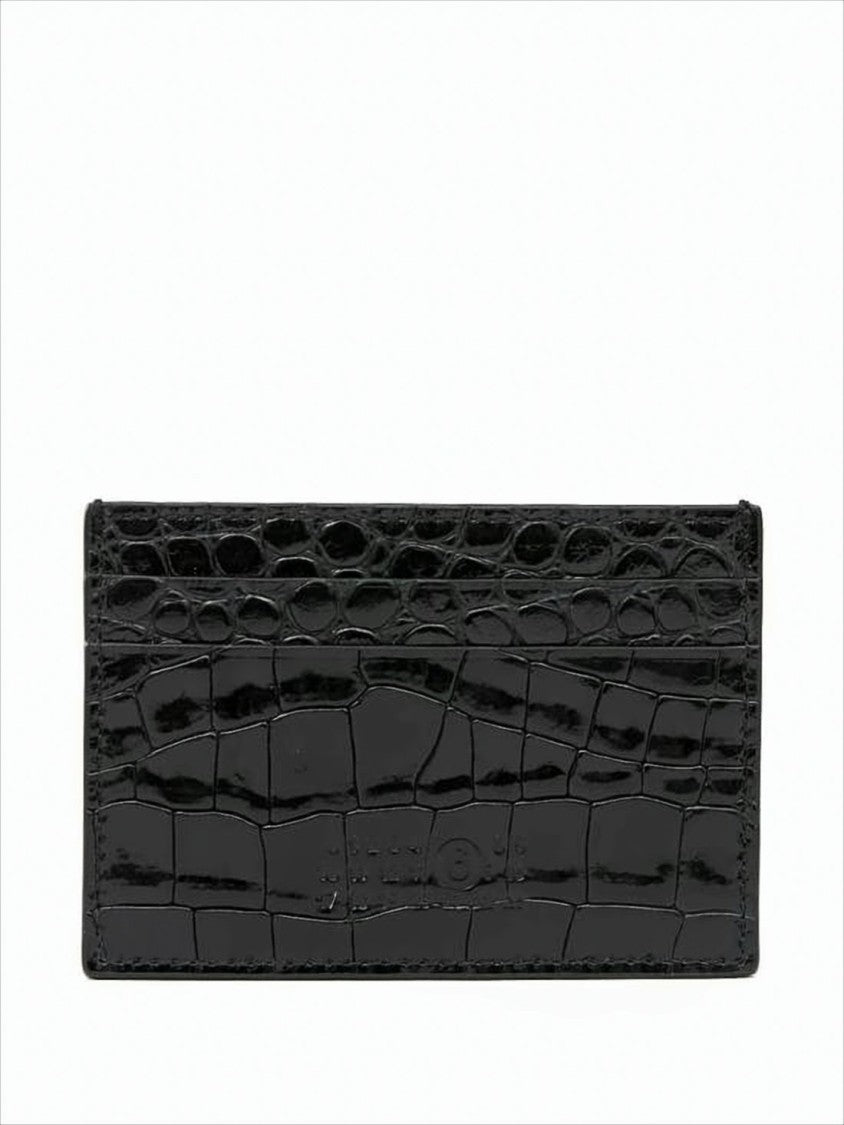 Mm6 By Maison Margiela Crocodile-Embossed Calf Leather Cardholder