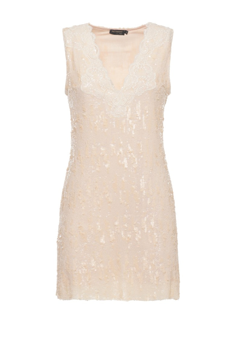 Miss Bikini V-Neck Mini Dress With All-Over Sequin Embellishments