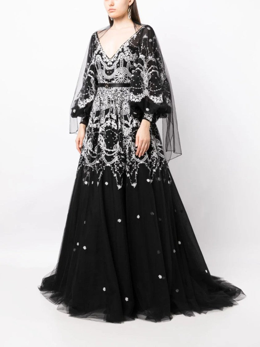 Saiid Kobeisy Embroidered Tulle Dress