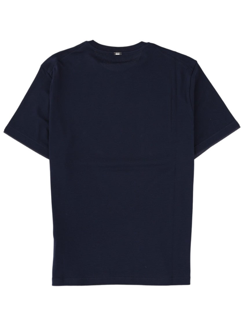 Herno Minimalistic Navy Crew Neck Cotton T-Shirt