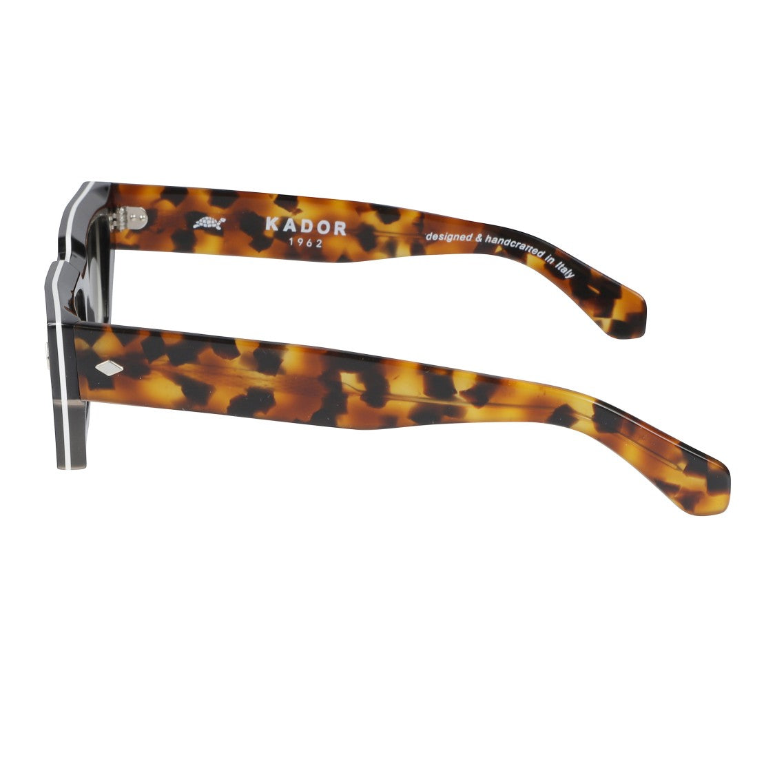Kador Disko Bold Rectangular Frame Sunglasses With Tortoiseshell Temples