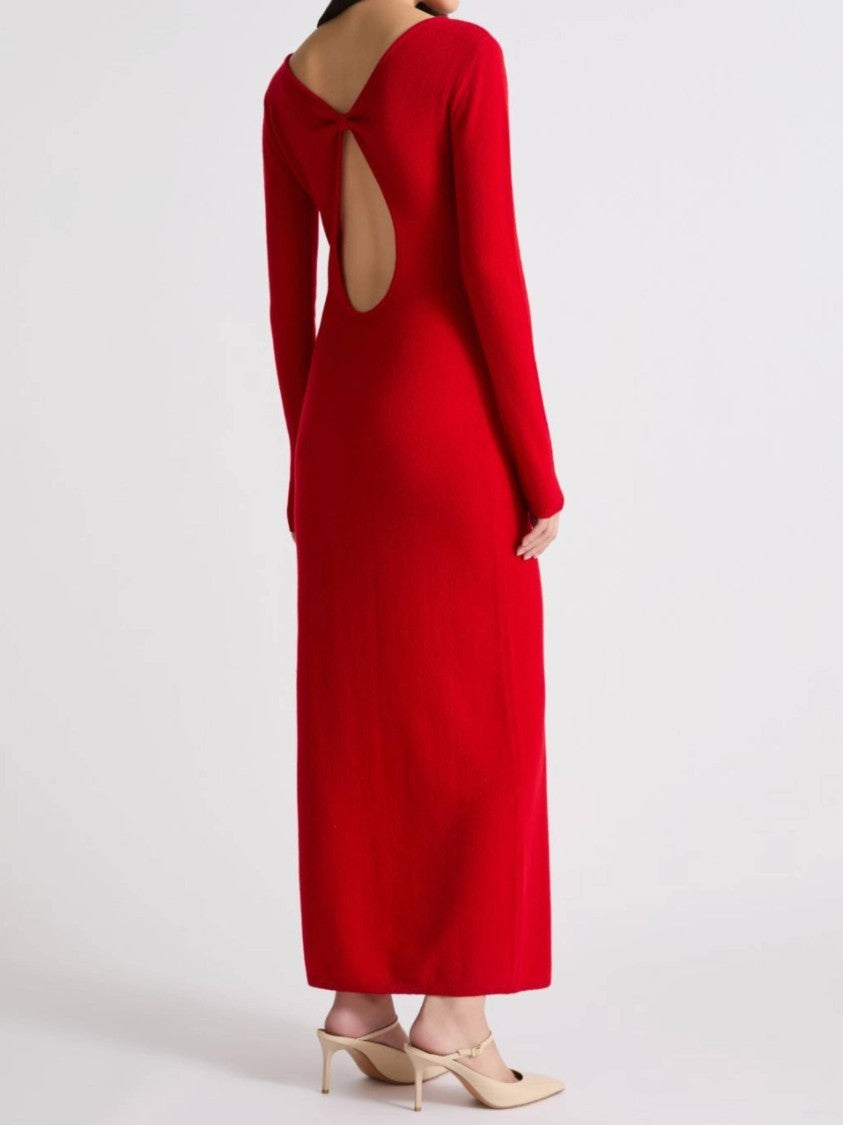 Marella Red Mltgalante Floor-Length Red Knot Dress