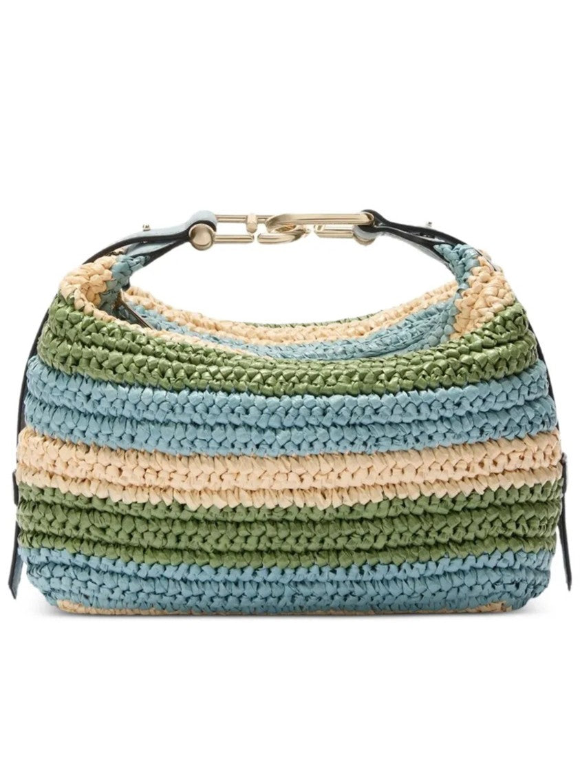 Furla Tonie Mini Hobo Woven Striped Mini Bag