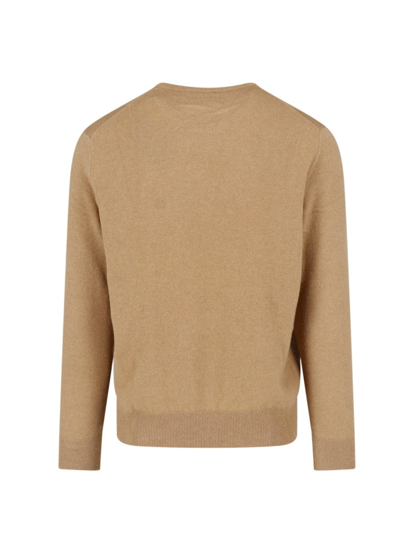 Polo Ralph Lauren Brown Crewneck Logo Wool Sweater
