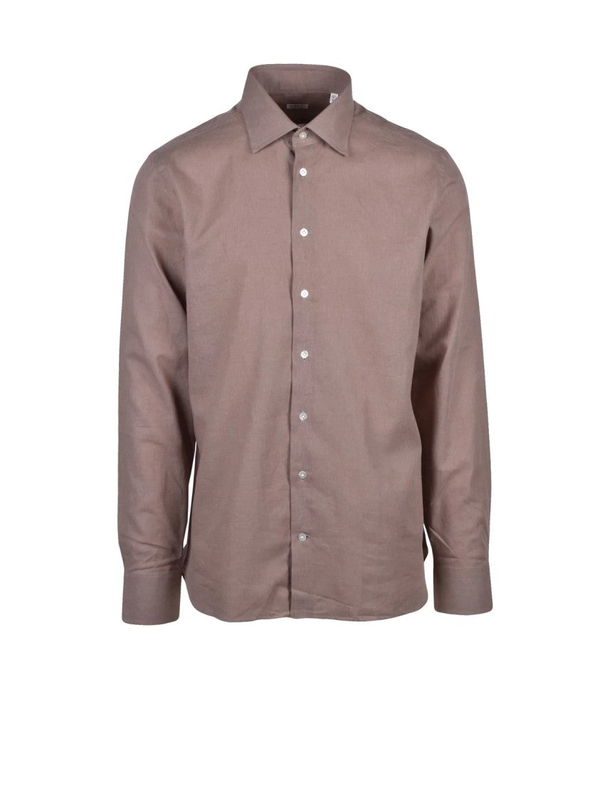 Borriello Cotton Linen Shirt - Taupe