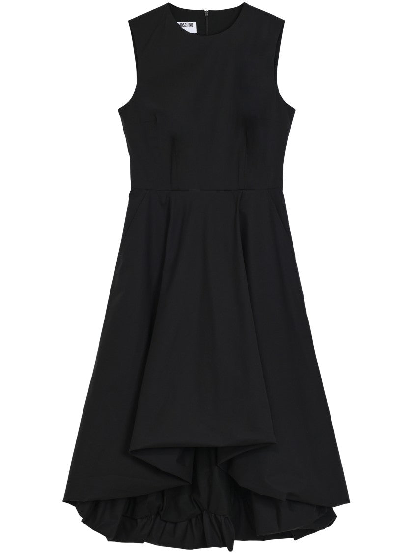 Moschino Contoured Black Dress With Cotton-Elastane Blend