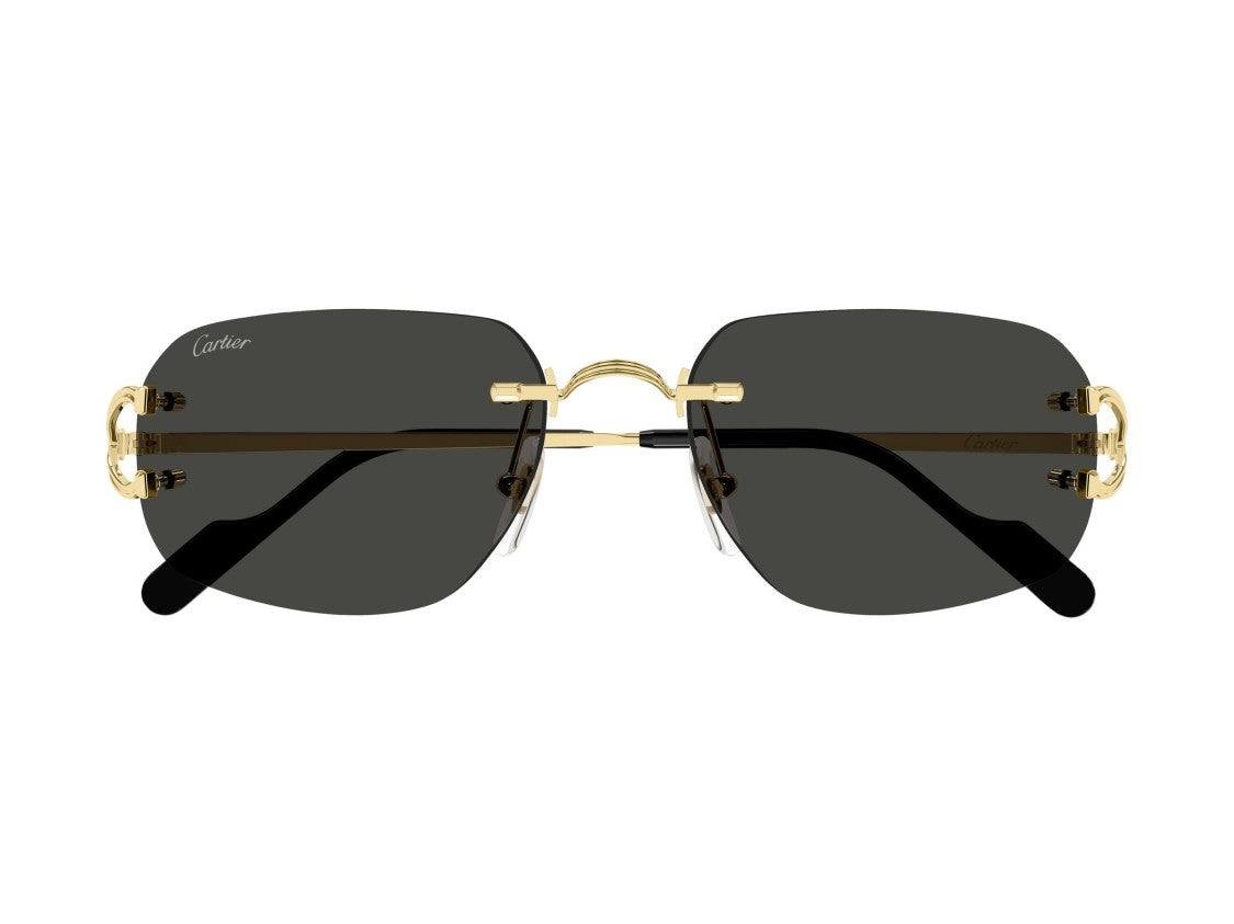Cartier Gold Ct0663s Rimless Metal Sunglasses