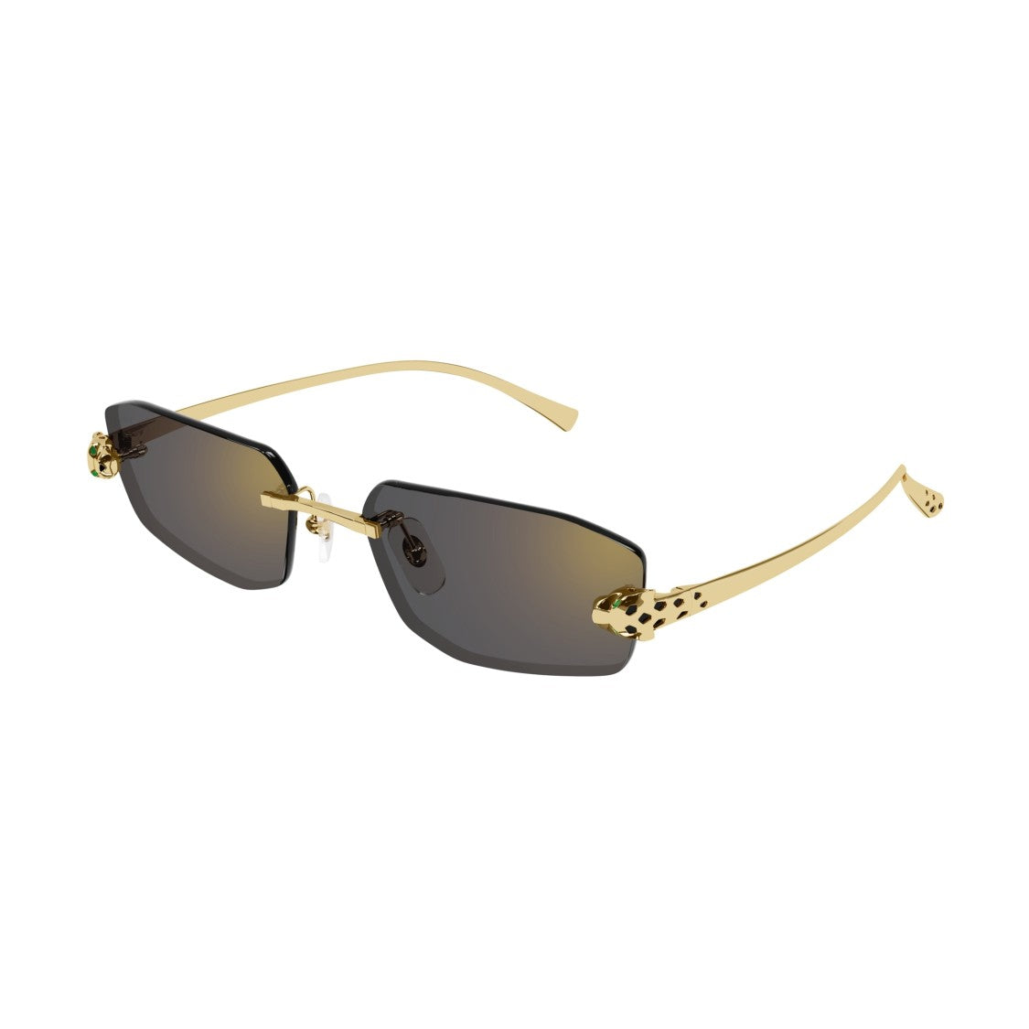 Cartier Rimless Rectangular Sunglasses With Panther Motif