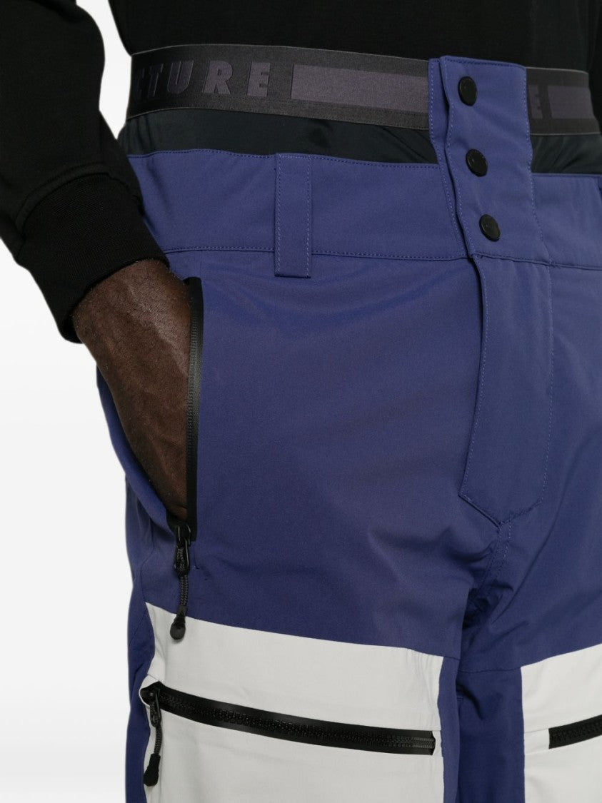 Picture Color-Block Zippered Pocket Jeans
