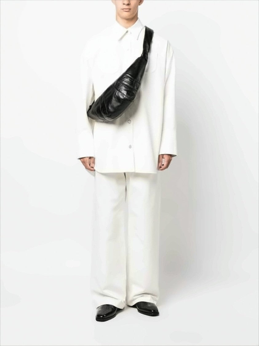 Lemaire Curved Lambskin Leather Belt Bag With Padded Strap