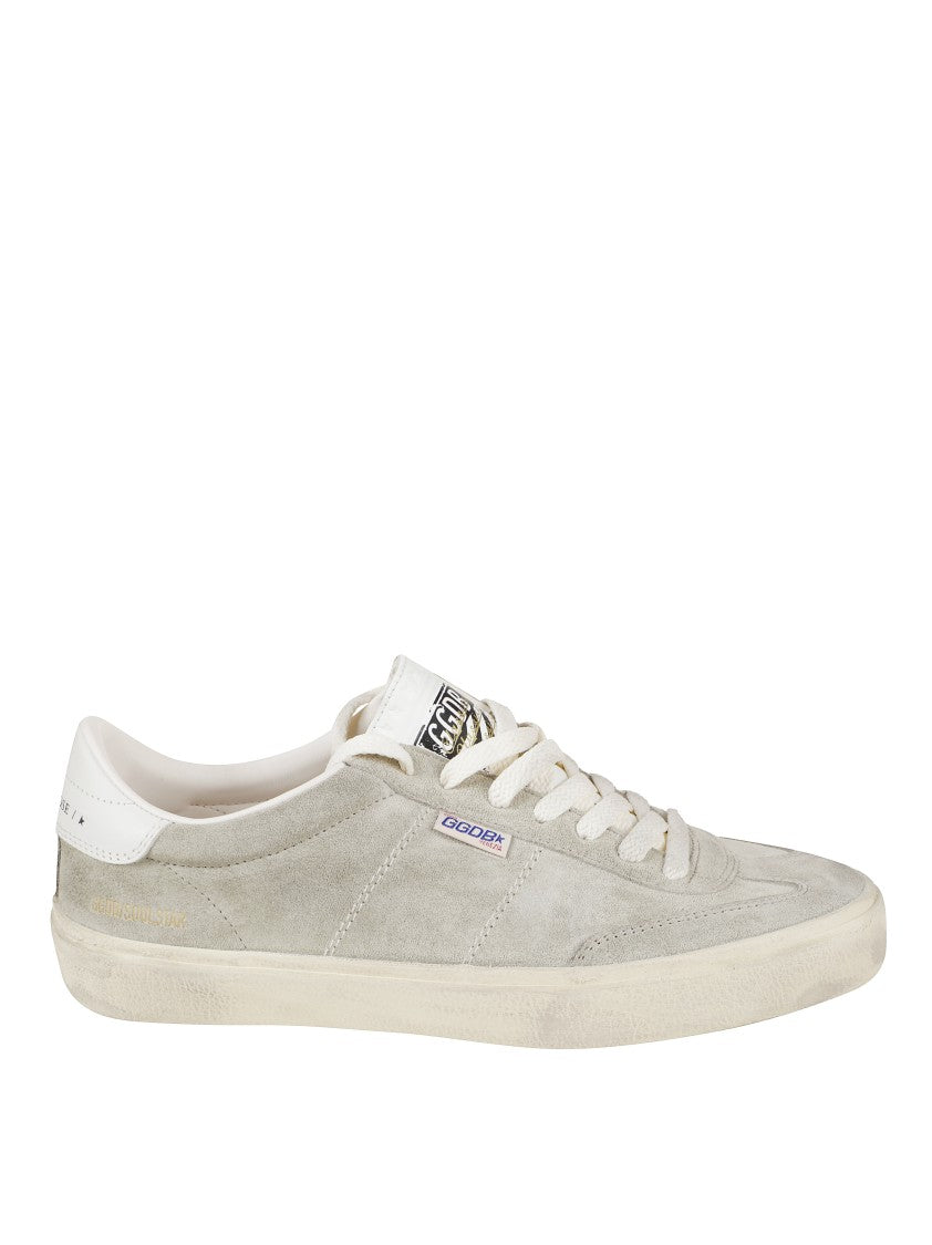 Golden Goose Low-Top Beige Suede Sneakers With Contrasting Rubber Sole