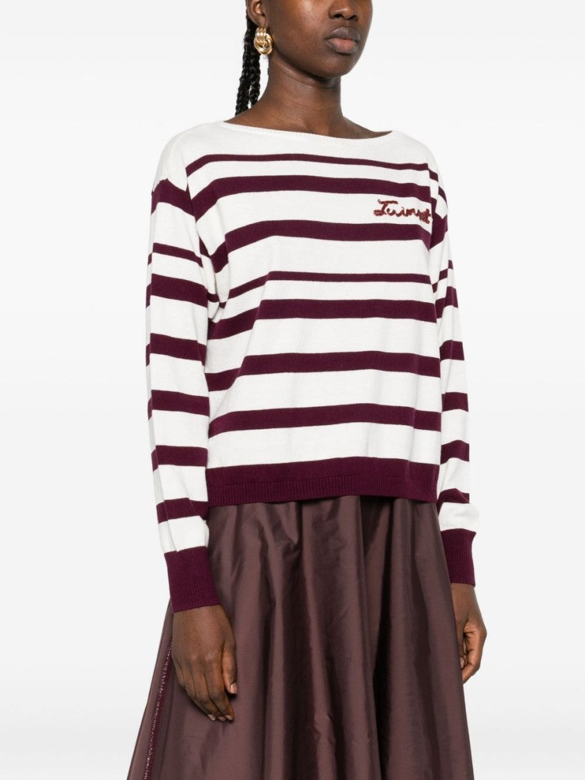 Twin-Set Relaxed Fit Striped Knit Sweater