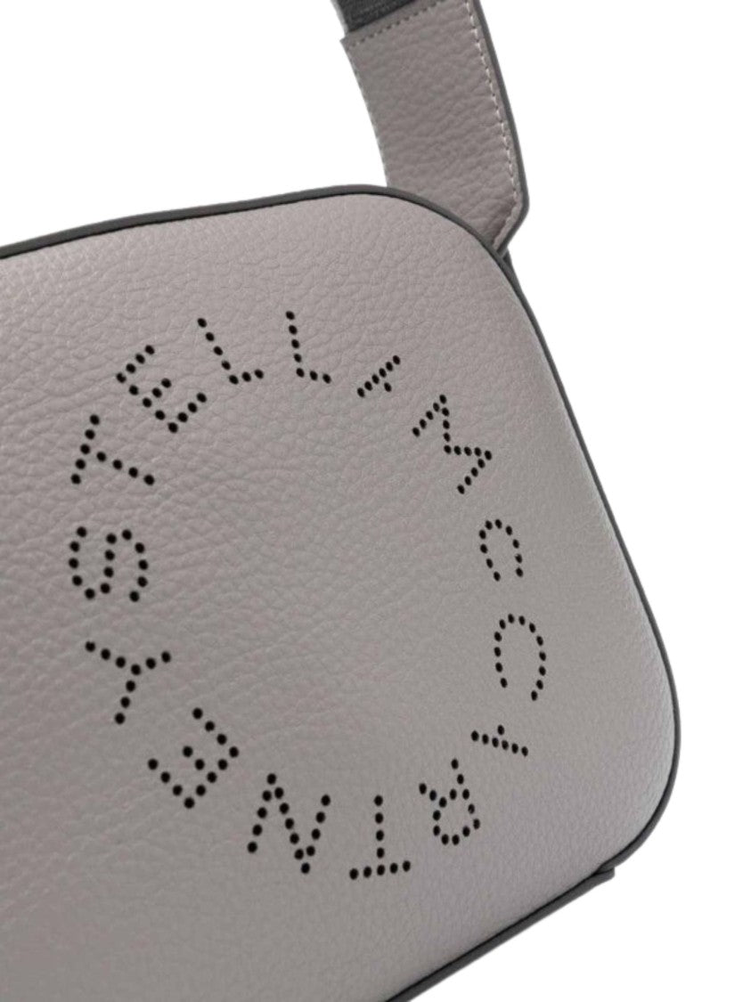 Stella Mccartney Grey Fabric Strap Faux Leather Shoulder Bag