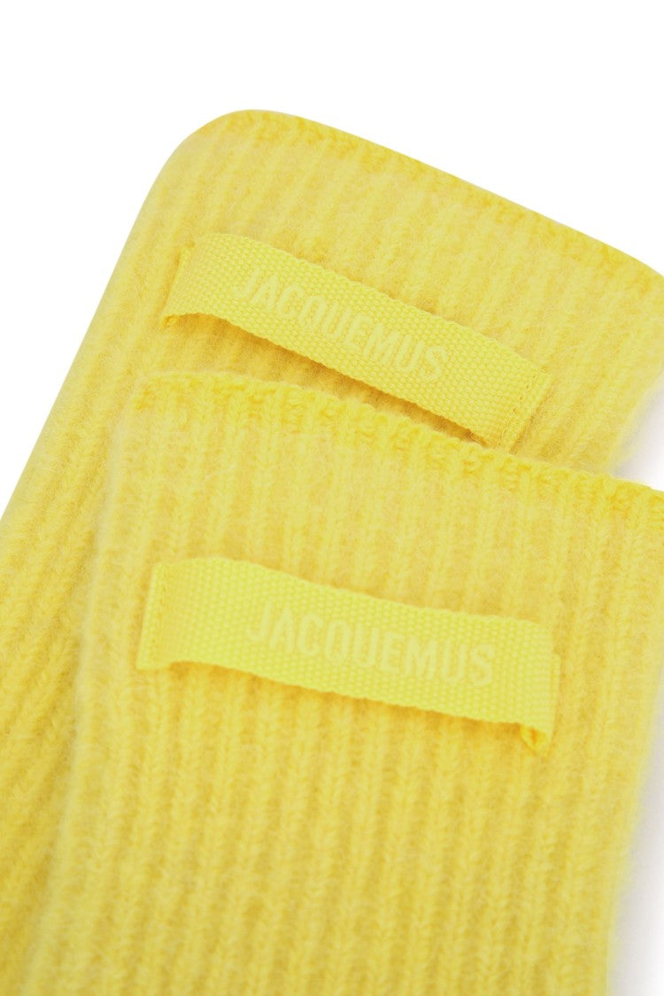 Jacquemus Ribbed Long Design Gros Grain Gloves