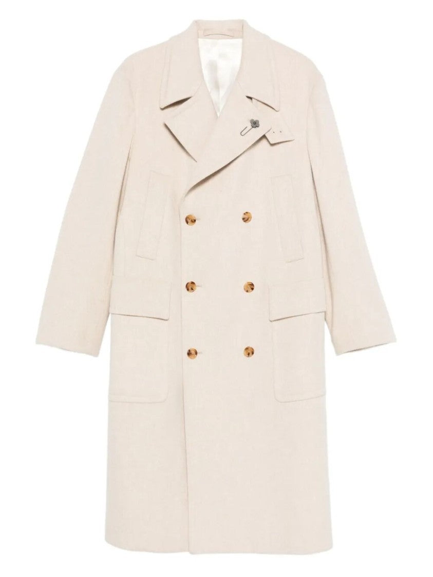 Lardini Double-Breasted Wool Coat