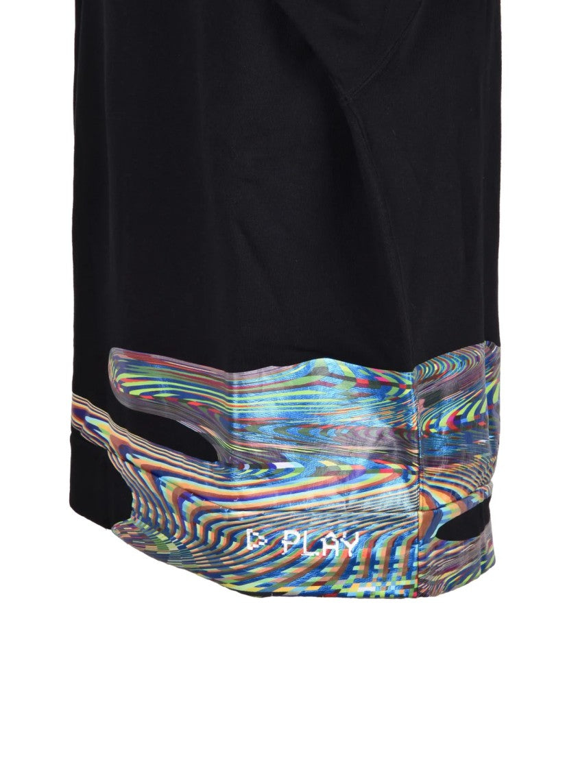 Dolce & Gabbana Black Abstract Glitch Pattern Cotton-Blend Sweatshirt